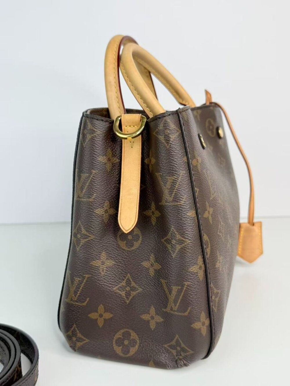 Louis Vuitton Montaigne MM Monogram Canvas Top Handle Shoulder Crossbody Bag - Picture 5 of 12